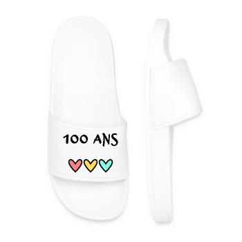 100. 100 ANS. 100e ANNIVERSAIRE. ANNIVERSAIRE 100 - Claquettes Homme - blanc - Devant