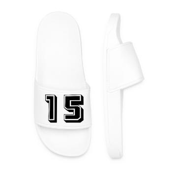 15. 15 YEARS. 15th ANNIVERSARY. BIRTHDAY 15 YEARS. - Men’s Pool Sliders - white - Front