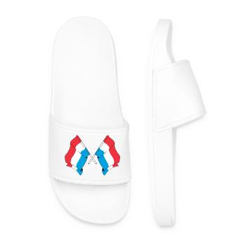 Deux drapeaux du Luxembourg - Claquettes Homme - blanc - Devant
