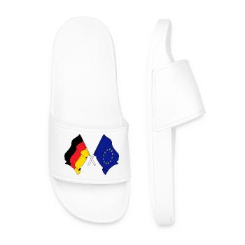 Deux drapeaux croisés de l’Allemagne et du drapeau de l’Europe - Claquettes Homme - blanc - Devant