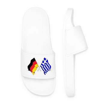 Flag of Germany and flag of Greece - Men’s Pool Sliders - white - Front