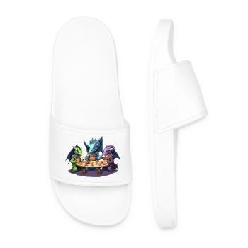 Dragon Dice Roleplay Group RPG Shirt - Men’s Pool Sliders - white - Front