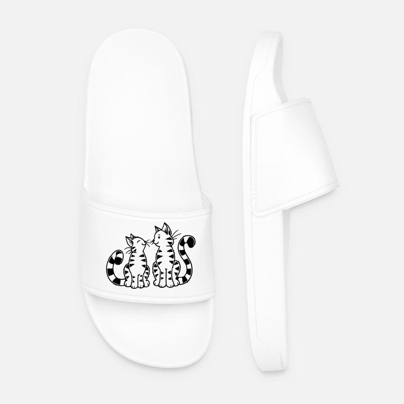 Cartoon Kitten - Männer Badelatschen - Weiß