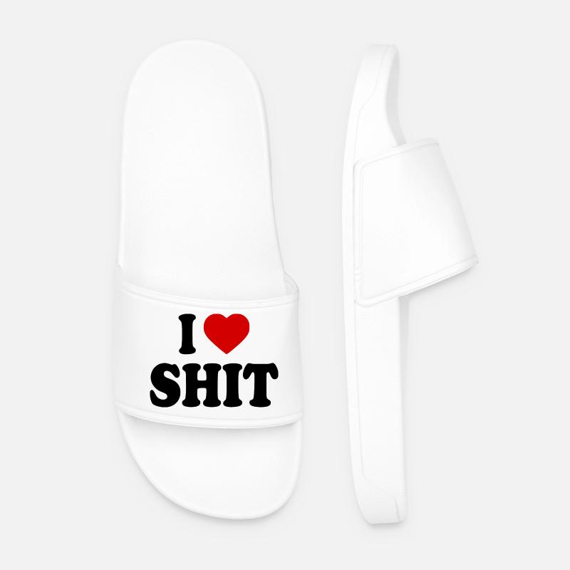 I love shit - Männer Badelatschen - Weiß