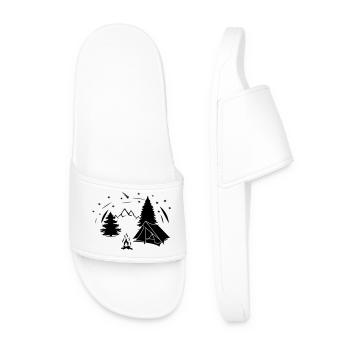 Tent starry sky in forest - Men’s Pool Sliders - white - Front