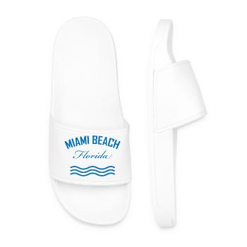 Miami Beach Florida Vintage Logo - Men’s Pool Sliders - white - Front