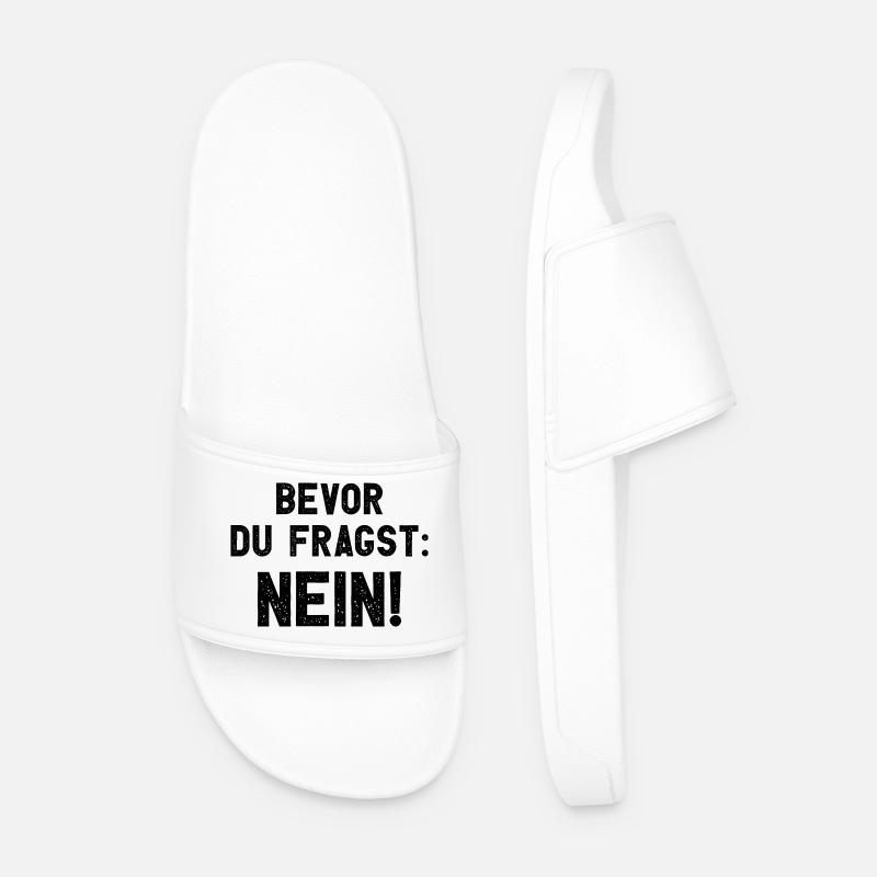 Bevor Du Fragst Nein - Männer Badelatschen - Weiß