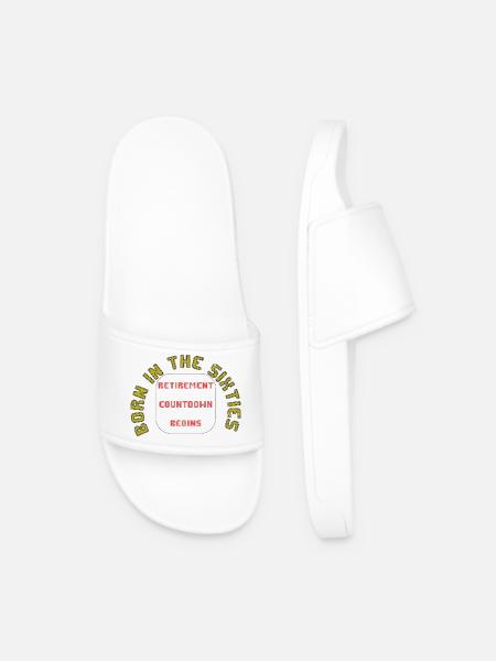 Born in the sixties, retirement approaching - Men’s Pool Sliders - white