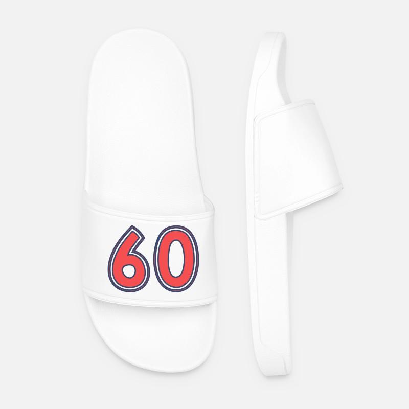 60. 60 YEARS. 60th ANNIVERSARY - Men’s Pool Sliders - white