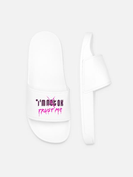 I'm OK. Trust me. (pink) - Männer Badelatschen - Weiß
