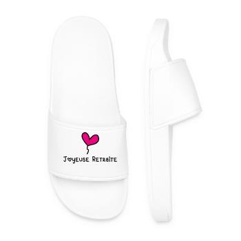 RETIREMENT. RETIREMENT. RETIRED. SENIOR. GRANNY. GRANDPA - Men’s Pool Sliders - white - Front