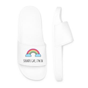 LGBT Pride Month - Sounds Gay, I'm in - Men’s Pool Sliders - white - Front