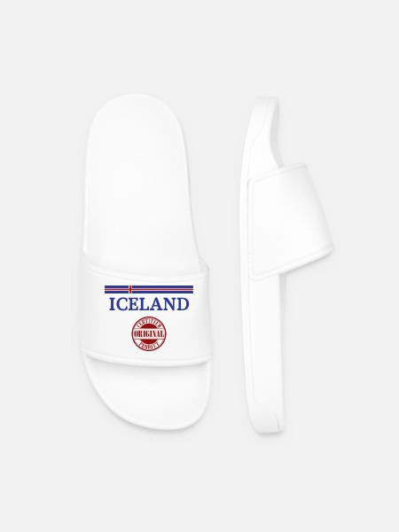 Islands flagga, isländsk stolthet - Badtofflor herr - vit