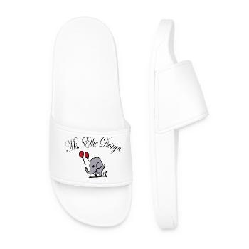 Elephant lady with balloons - Men’s Pool Sliders - white - Front
