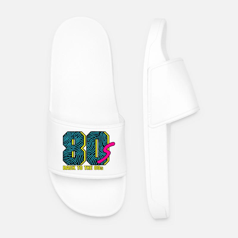 Back to the 80s - Männer Badelatschen - Weiß