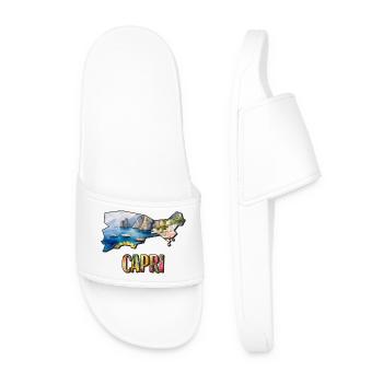 Watercolor Map Capri - Men’s Pool Sliders - white - Front