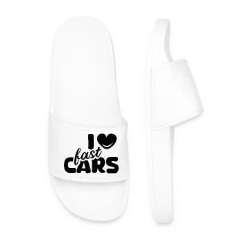 i love cars Autos Sportauto Tuner Symbol Grafik - Männer Badelatschen - Weiß - Vorne