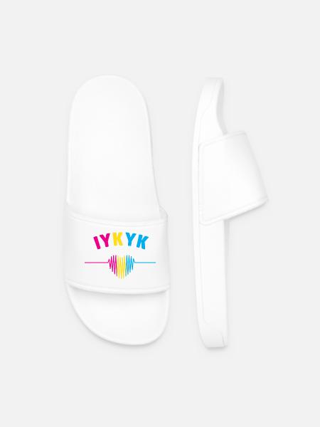 LGBT Pride Month - IYKYK Pansexual - Men’s Pool Sliders - white