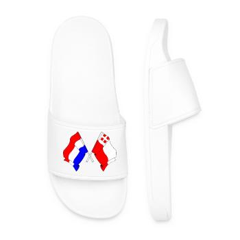 Flag of Netherlands, Utrecht crossed - Men’s Pool Sliders - white - Front