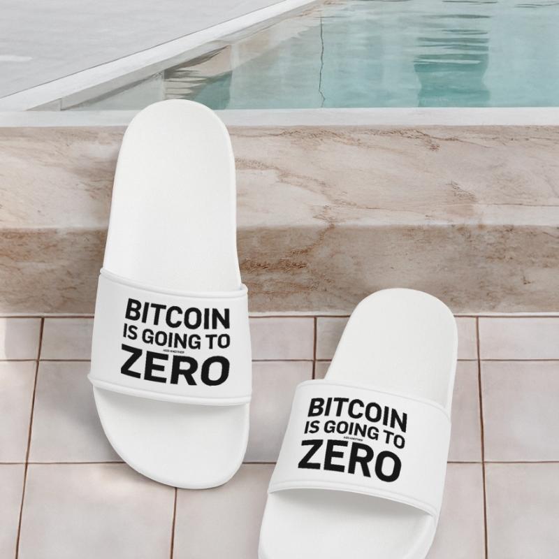 Bitcoin Sprüche Bitcoin wird noch eine Null Männer Badelatschen