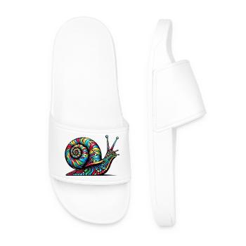 Schnecke - Männer Badelatschen - Weiß - Vorne