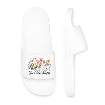 Grow Positive Thoughts - Men’s Pool Sliders - white - Front