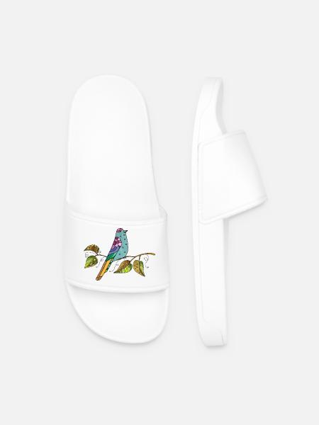 Bunter Vogel - Männer Badelatschen - Weiß