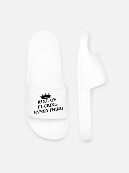 King of fu*king everything - Men’s Pool Sliders - white