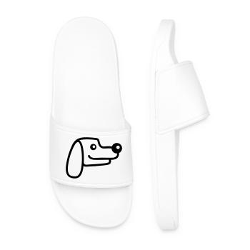 Visage de chien Petit Tête d’animal de compagnie Mignon - Claquettes Homme - blanc - Devant