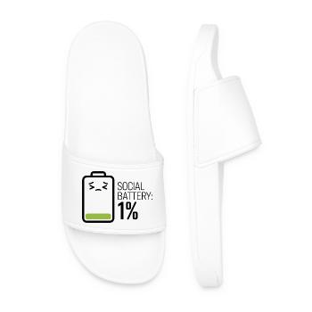 Batterie sociale : 1% - Claquettes Homme - blanc - Devant