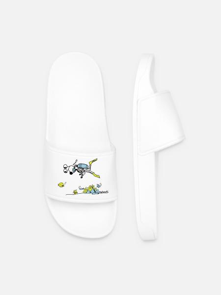 Matrechi loves diving - Men’s Pool Sliders - white