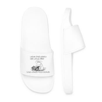 Faites-en un pull - drôle de mouton tricoté - Claquettes Homme - blanc - Devant