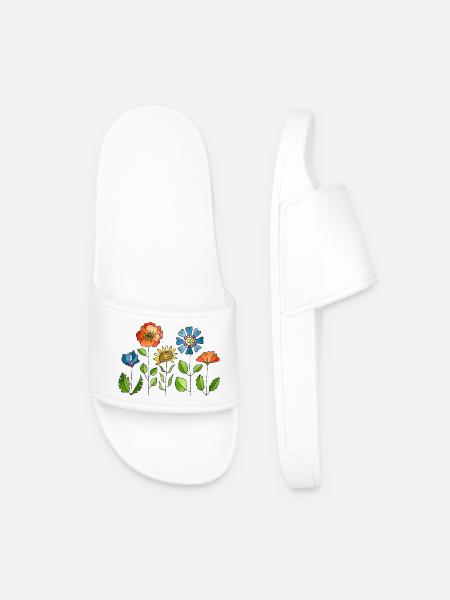 Blumen - Männer Badelatschen - Weiß