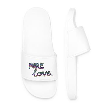 Pure love - Männer Badelatschen - Weiß - Vorne