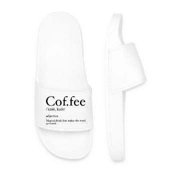 Kaffee Definition, Kaffeeliebhaber, Lustiges T-Shirt - Männer Badelatschen - Weiß - Vorne