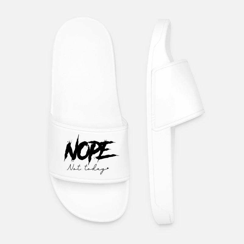 Nope - Not Today - Men’s Pool Sliders - white