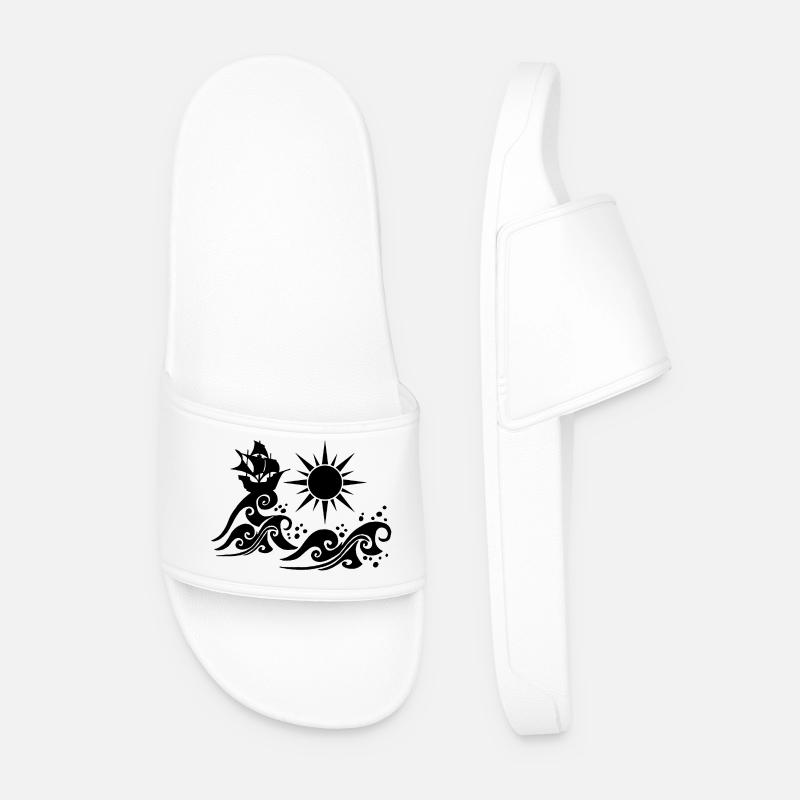 Schwarze Galeone - Männer Badelatschen - Weiß