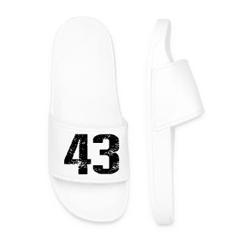 43 Number Jersey - Men’s Pool Sliders - white - Front