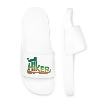 Hiker Typography - Hiking Design - Men’s Pool Sliders - white - Front