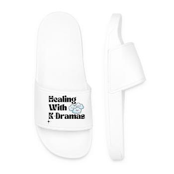 Heilung mit K-Dramen | Niedliches Wolken-Ästhetik-Geschenk - Männer Badelatschen - Weiß - Vorne