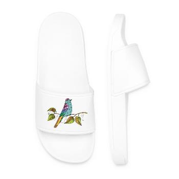 Bunter Vogel - Männer Badelatschen - Weiß - Vorne