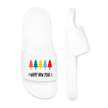 HAPPY NEW YEAR. NEW YEAR'S EVE. NEW YEAR - Men’s Pool Sliders - white - Front