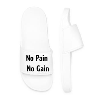 No Pain No Gain - Men’s Pool Sliders - white - Front