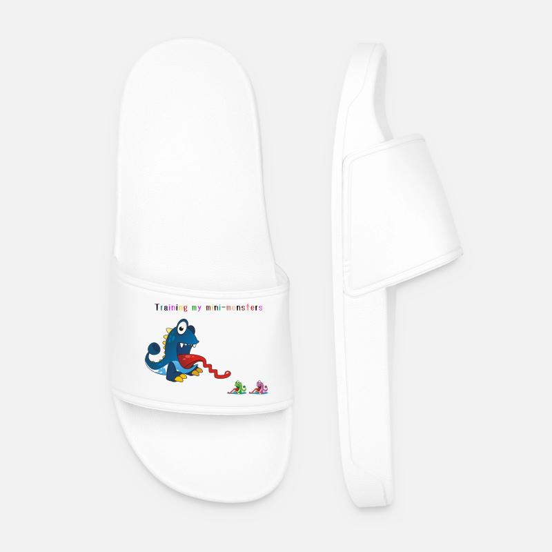 Training My Monsters - Men’s Pool Sliders - white
