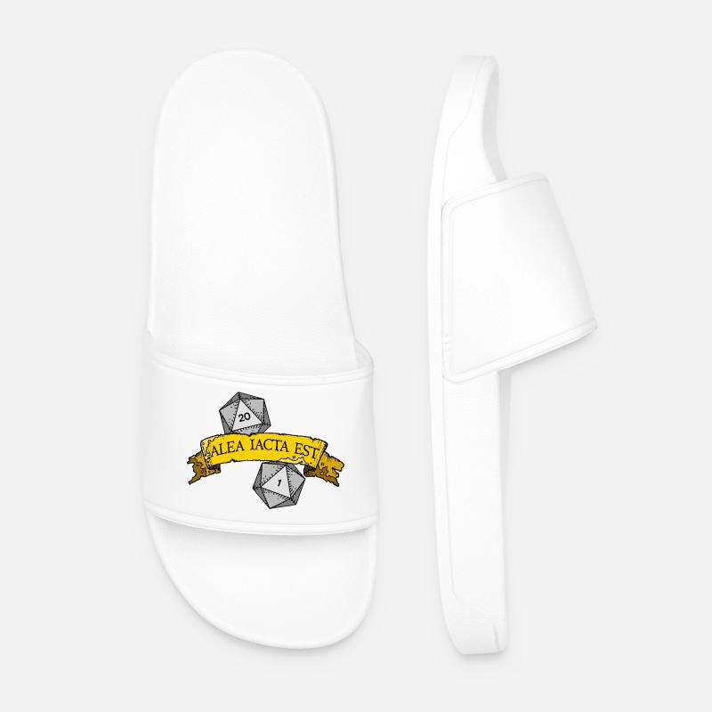 Alea Iacta Est Dice Roll - Men’s Pool Sliders - white