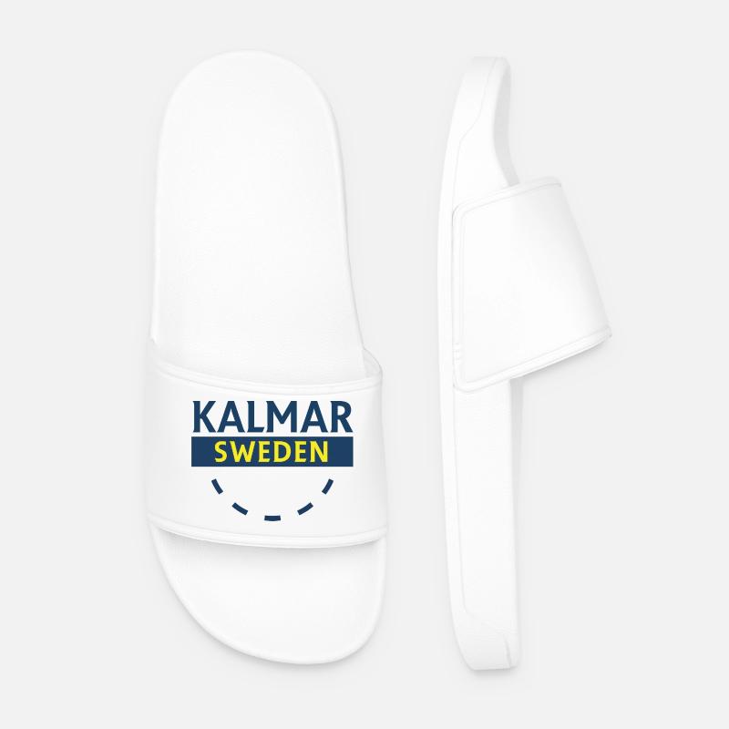 Kalmar Schweden Emblem Grafik - Männer Badelatschen - Weiß