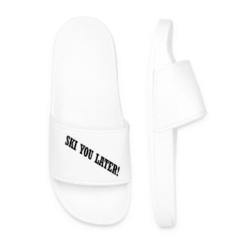 SKI YOU LATER – Funny ski saying - Men’s Pool Sliders - white - Front