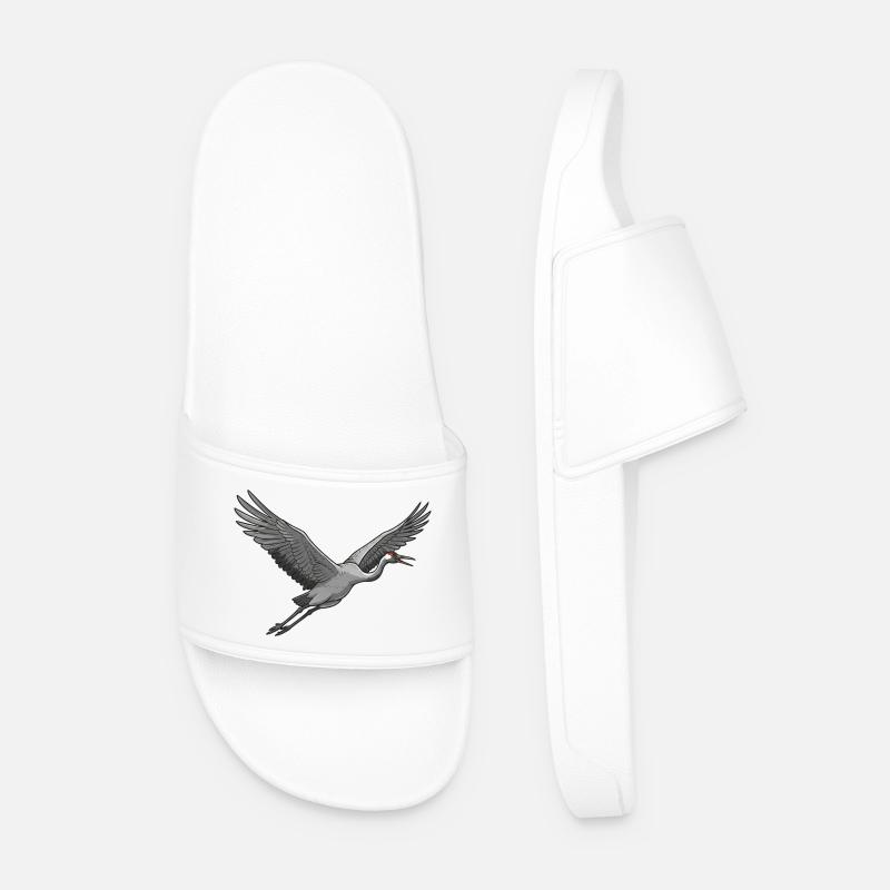 Kranich - Männer Badelatschen - Weiß