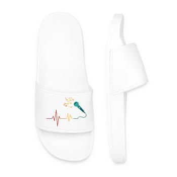 Heartbeat microphone - Men’s Pool Sliders - white - Front