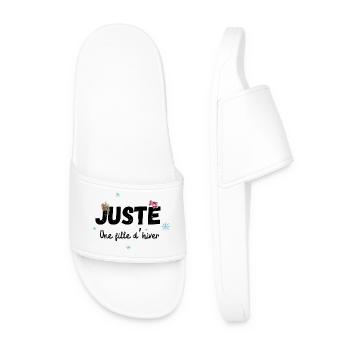 Just a Winter Girl Gift - Men’s Pool Sliders - white - Front